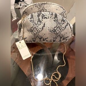 NWT Vegan Women’s Faux Snakeskin Clutch Handbag